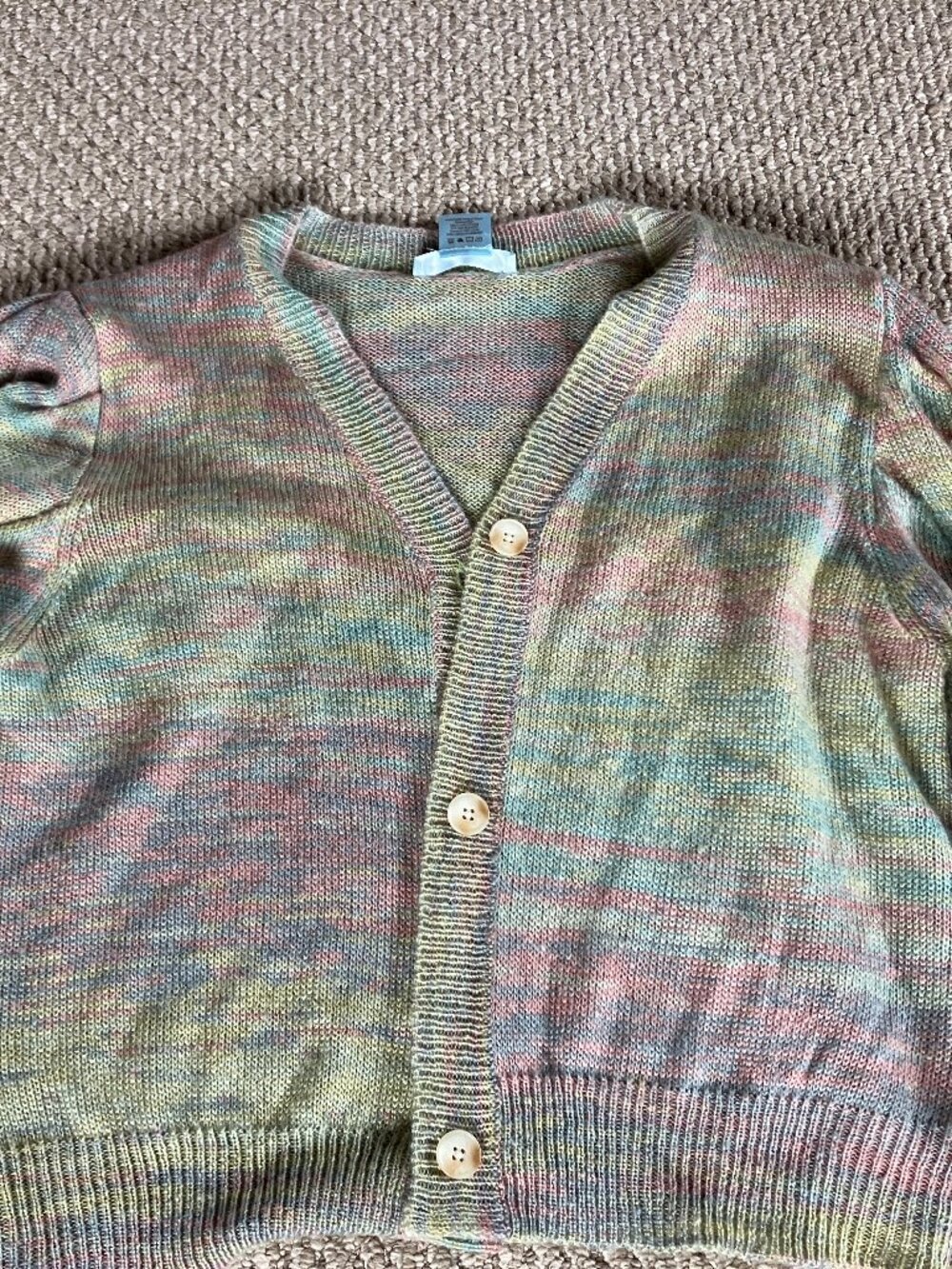 NWOT Heather B Cardigan Sweater Buttons Front Multicolor XXL